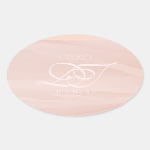Blush Strokes Oval Envelope Stickers