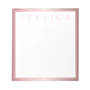 Blush & Subtle Rose Ombre Your Name Notepad