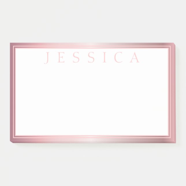 Blush & Subtle Rose Ombre | Your Name Post-it Notes (Front)