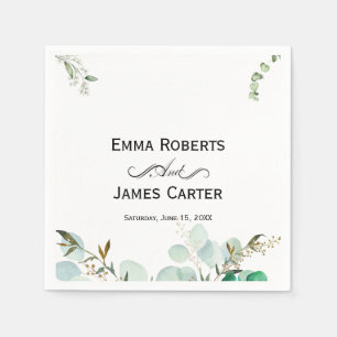Blush Succulent Greenery Wedding Napkins