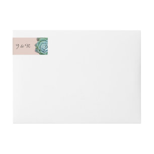 Blush Succulent Wedding Wrap Around Label