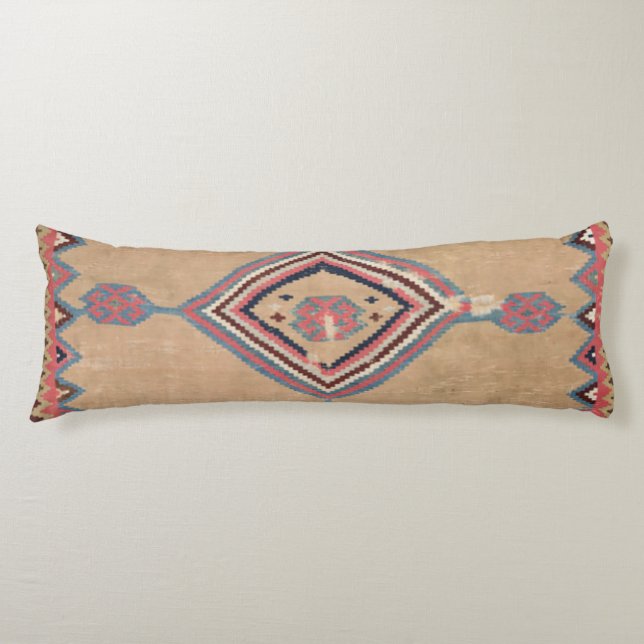 Blush Tan Pink Medallion Baby Blue Cowboy  Body Pillow (Front)