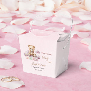 Blush Teddy Stars Pink Baby Girl Favor Box