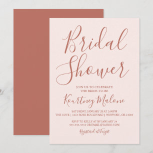 Blush & Terracotta Bridal Shower Invitation