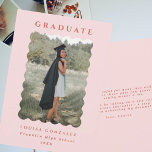 Blush & Terracotta Wavy Frame Photo Graduation Announcement<br><div class="desc">Blush & Terracotta Wavy Frame Photo Graduation - optional message on the reverse.</div>