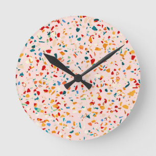 Blush Terrazzo Round Clock