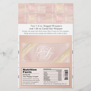 Blush Theme Candy Bar and Nugget Wrappers