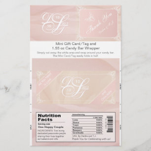 Blush Theme Candy Bar Wrapper & Gift Card/Tag