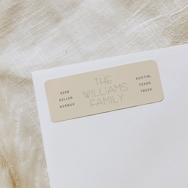 Blush Three Column Modern Return Address Labels (Blush pink three column family name return address labels.)