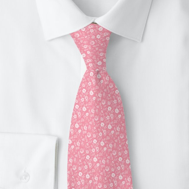 Blush Tiny Flowers Tie (Creator Uploaded)