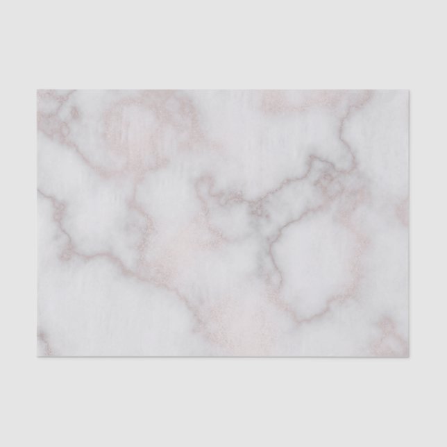 Blush tones pink rose gold white marble pattern tissue paper (Front)