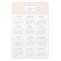 Blush Trellis 4x6 Yearly Calendar Magnet