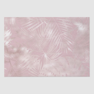 blush tropical foliage rose gold faux foil tissue paper