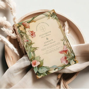 Blush Vine Frame wedding Invitation