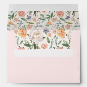 Blush Vintage Floral Pattern Liner Decor Envelope