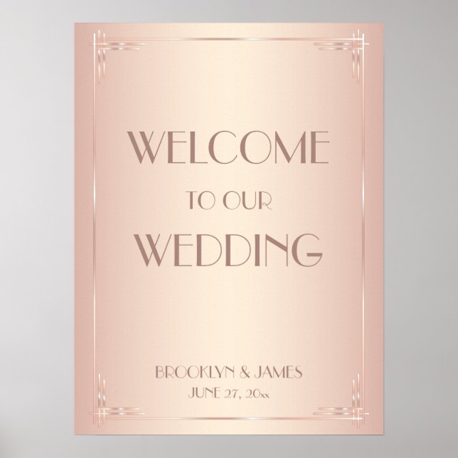 Blush Vintage Wedding Reception Sign Print (Front)