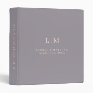 Blush Violet Wedding Album Personalized Monogram Binder