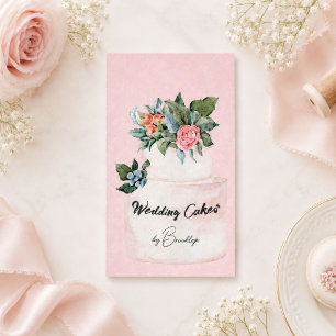 Blush Watercolor Bakery Confectioner Identity Business Card