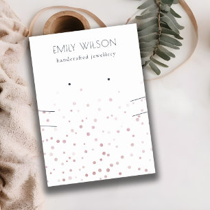 Blush Watercolor Confetti Earring Necklace Display Business Card