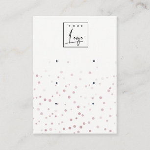 Blush Watercolor Confetti Logo 3 Earring Display Business Card