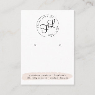 Blush Watercolor Earring Display Card