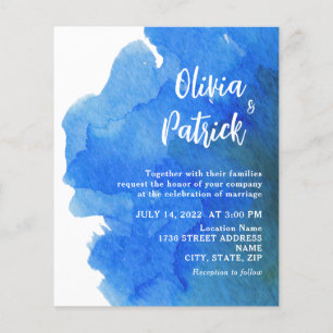 Blush watercolor Elegant marine Wedding Invitation Flyer