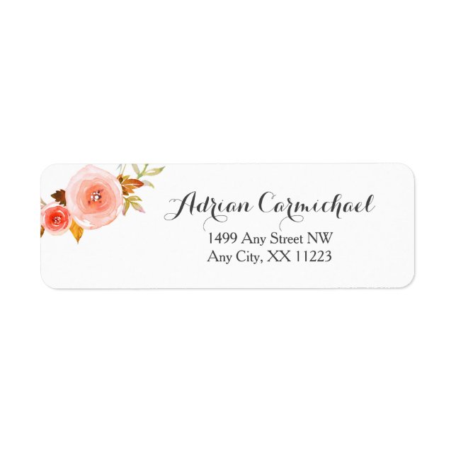 Blush Watercolor Floral wedding 3605b (Front)