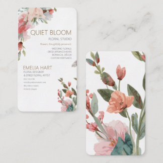 Blush Watercolor Florist & Floral Artist Business Card