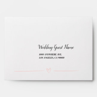 Blush Watercolor Heart Watercolor Envelope