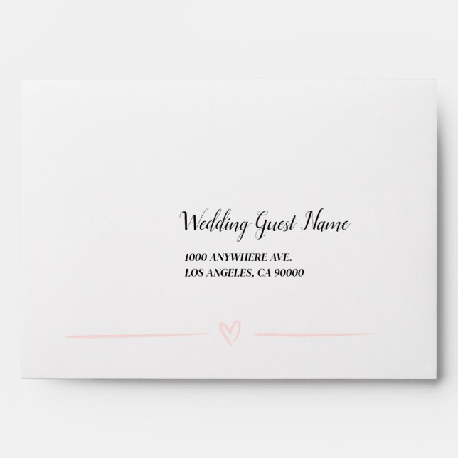 Blush Watercolor Heart Watercolor Envelope (Front)