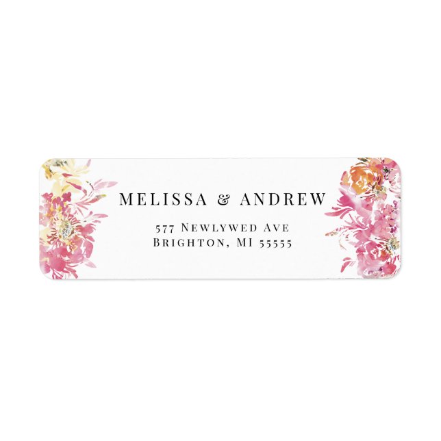 Blush Watercolor Modern Wedding Thank You (Front)