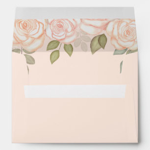 Blush Watercolor Pink Floral Elegant Flowers Envelope