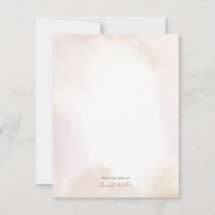 Blush Watercolor Wash Personalized Note Card