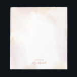 Blush Watercolor Wash | Teacher Name Personalized  Notepad<br><div class="desc">This personalized notepad features a beautiful watercolor wash background with coral custom text. A unique gift for a teacher,  friend,  or yourself. You can change the font or text colour by clicking "customize further" button. Thanks!</div>