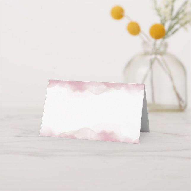 Blush Watercolor Wedding Place Cards (Front)