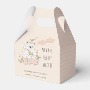 Blush We Can Bearly Wait Bear Birds Baby Shower Favor Box