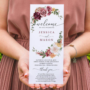 Blush Wedding Programme Rustic Country Boho