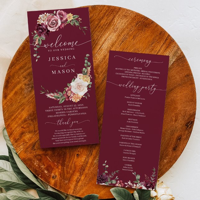 Blush Wedding Programme Rustic Country Boho (Créateur téléchargé)
