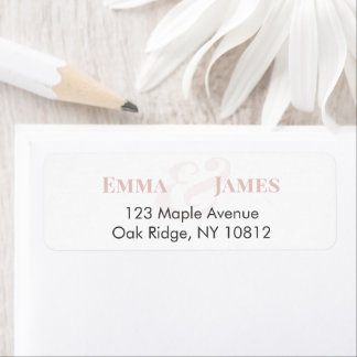 Blush Wedding Return Address Label | Names