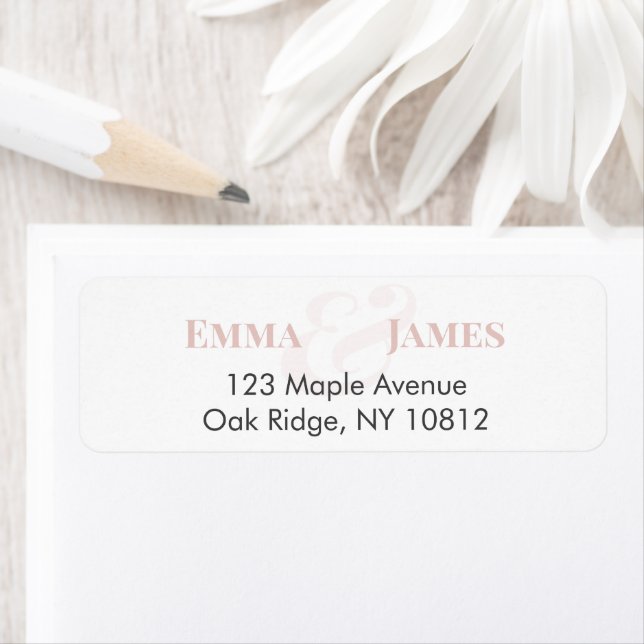 Blush Wedding Return Address Label | Names (Insitu)