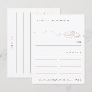 Blush Wedding Rings Bridal Shower Recipe Request  Postcard
