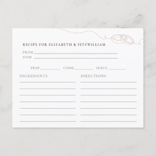 Blush Wedding Rings Bridal Shower Recipe Request  Postcard