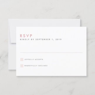 Blush Wedding RSVP Card
