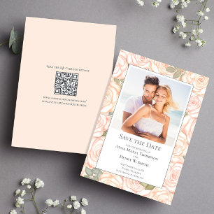 Blush Wedding Save the Date Floral Photo