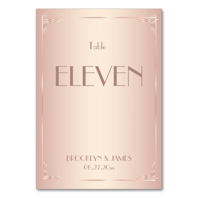 Blush Wedding Table Numbers Vintage (Front)