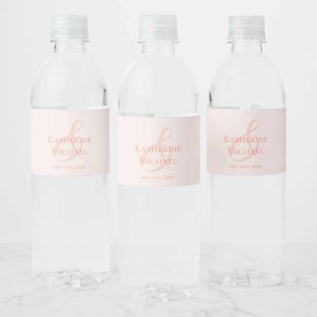 Blush-Wedding- Water Bottle Label (Bottles)
