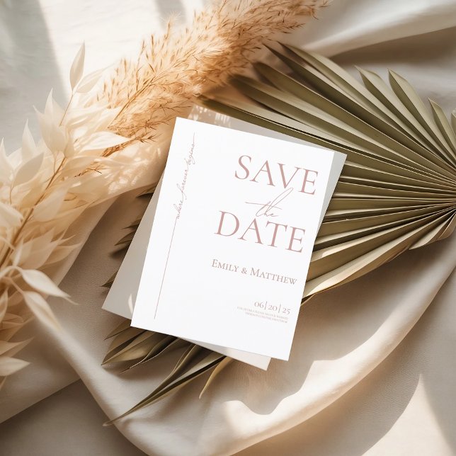 Blush Where Forever Begins Save The Date Announcement Postcard (Creator Uploaded)