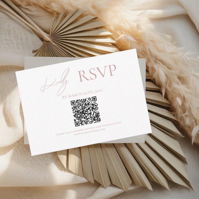 Blush Where Forever Begins Wedding RSVP Cards (Creator Uploaded)