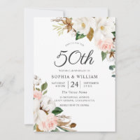 Blush & White Flowers 50th Wedding Anniversary