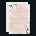 Blush White Flowers First Holy Communion Invitation<br><div class="desc">Blush White Flowers First Holy Communion Invitation

See matching collection in Niche and Nest Store</div>